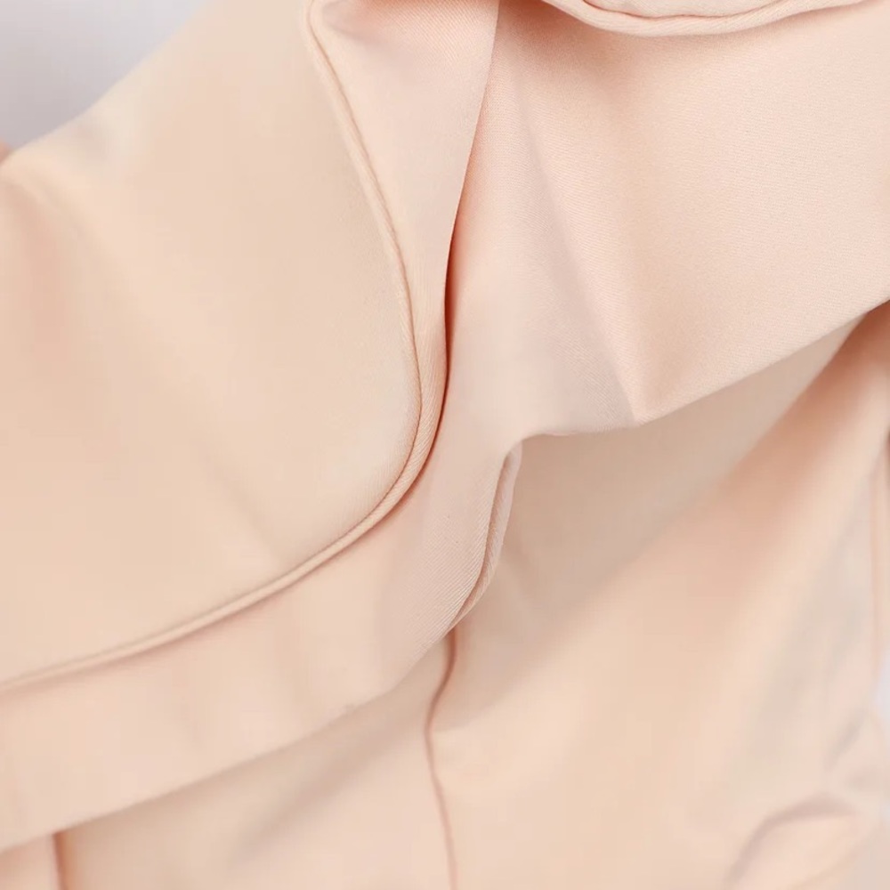 Lulus Beige One-Shoulder Ruffled Peplum Top - Picture 7 of 7